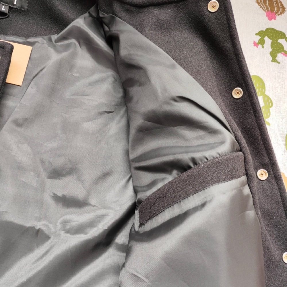 Stussy Black, White & Yellow Varsity Jacket with 30 Patch - Picture 7 of 8